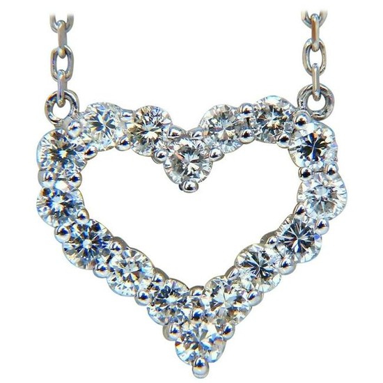 .80 Carat Heart Natural Diamonds Necklace 14 Karat