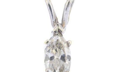 A 9ct gold diamond single-stone pendant.