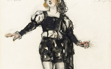 Alexandre Benois (1870-1960), Costume design for 'Giselle': Vaslav Nijinsky as Comte Albrecht
