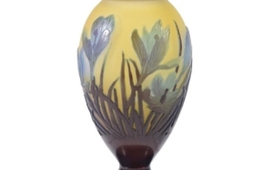 Émile Gallé, a cameo glass small ovoid vase