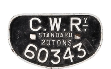 A Great Western Railway cast-iron wagon plate