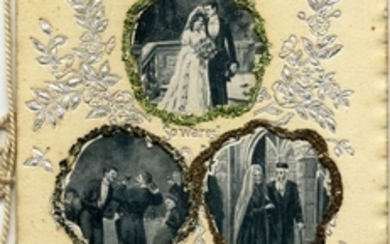 A greeting card for the silver wedding - a Jewish couple. Germany, c- 1900