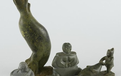 Grp: 4 20th c. Inuit Soapstone Carvings