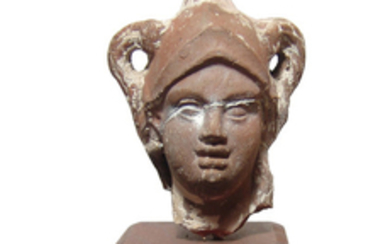 A lovely Romano-Egyptian terracotta head of Athena