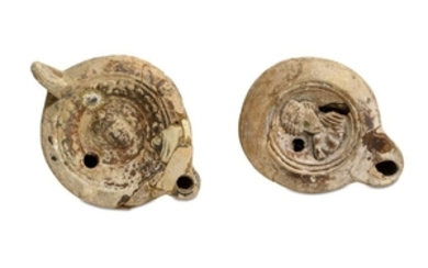 TWO ROMAN TERRACOTTA OIL LAMPS Circa 2nd - 4th Century