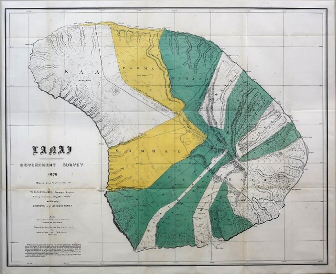 Alexander Map of Lanai, Hawaii