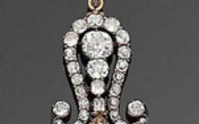 Belle Epoque Diamantanhänger mit großer Barockperl…