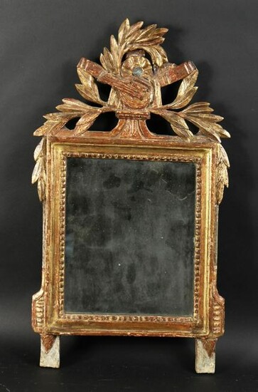 A 19th Century French Carved Frame as a Mirror. 11.5" x