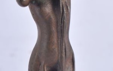 A Bronze figure of a Nude Female in the Art Nouveau Style. 11.1cm x 2.9cm x 2.3 cm, weight 103g