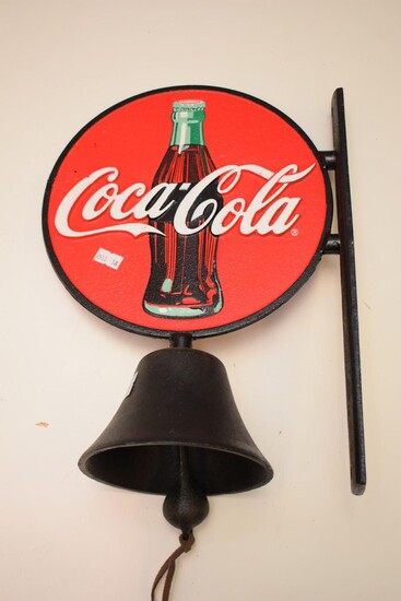A COCA-COLA METAL WALL MOUNTED BELL (35H x 25W CM) (LEONARD JOEL DELIVERY SIZE: SMALL)