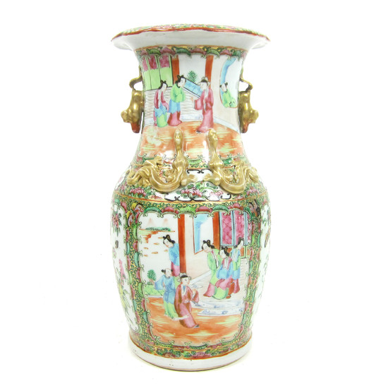 A Canton export famille rose vase