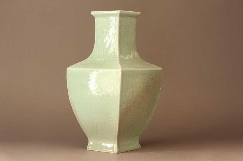 A Chinese Celadon-Glazed Vase, with Qianlong Mark