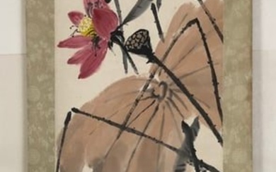 A Chinese Ink Painting Hanging Scroll By Qi BaiShi