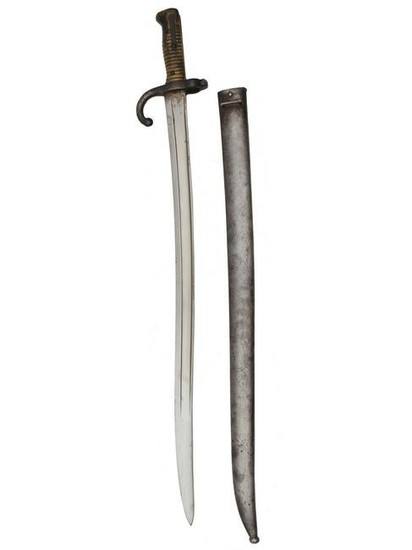 A FRENCH MILITARY CHASSEPOT SWORD BAYONET M1866