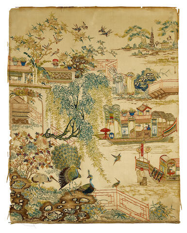 A Finely Embroidered Textile panel