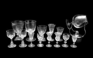 A GROUP OF DRINKING GLASSES, MAINLY 19TH CENTURY