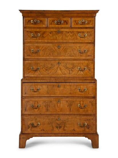 A George II Walnut Chest on Chest