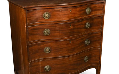 A George III mahogany serpentine chest, circa 1790