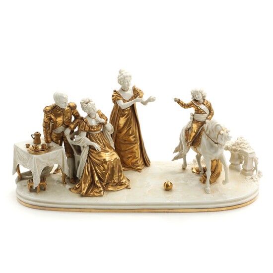 NOT SOLD. A German Scheibe Alsbach porcelain figure in shape of Napoleon Bornaparte and family. 20th century. L. 52 cm. – Bruun Rasmussen Auctioneers of Fine Art