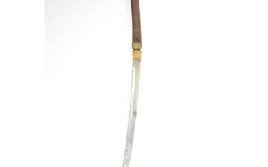 A Japanese Katana sword, steel blade, brass pierced tip with...