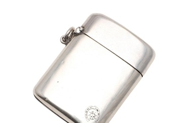A LATE VICTORIAN SILVER DUAL-PURPOSE VESTA CASE. of rounded ...