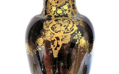A Large Parcel Gilt & Bronze Mounted Mottled Glass Vase