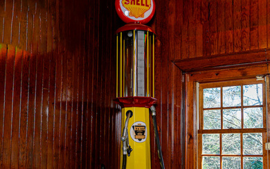 A Large Shell Ethyl Bowser "Light-House" Type Gas Pump
