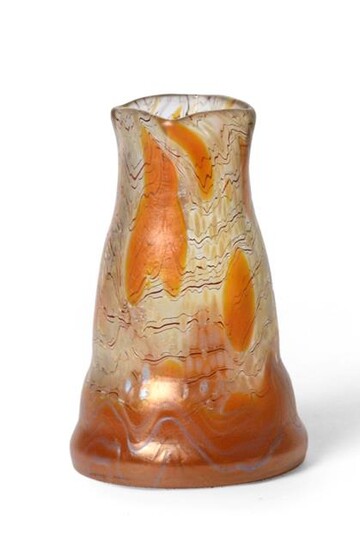 A Loetz Iridescent Phaenomen Genres Glass Vase, circa 1900, pulled threads over a papillon...