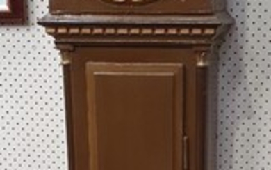 A PAINTED GRANDFATHER CLOCK