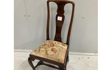 A Queen Anne style walnut child's chair, width 35cm, depth 3...