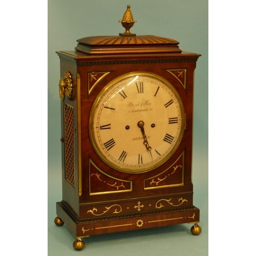 A Regency Brass Twin Fusee Mahogany Bracket Clock stamped Sp...