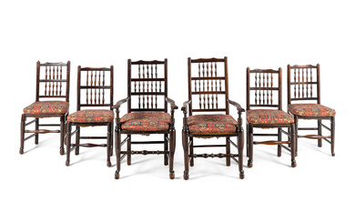 A Set of Six English Lancashire Chairs