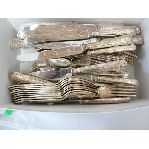 A Slack and Barlow, Sheffield silver plated cutlery service,...