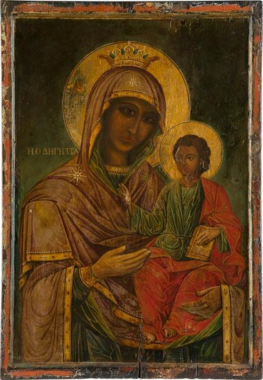 A VERY LARGE ICON SHOWING THE HODIGITRIA MOTHER OF GOD