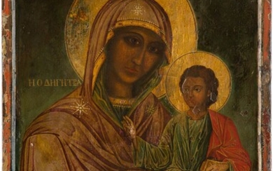 A VERY LARGE ICON SHOWING THE HODIGITRIA MOTHER OF GOD...