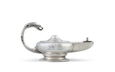 A VICTORIAN SILVER OIL LAMP London, c. 1891, mark of Thomas...