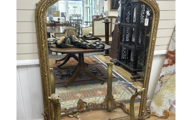 A Victorian giltwood and composition overmantel mirror, widt...