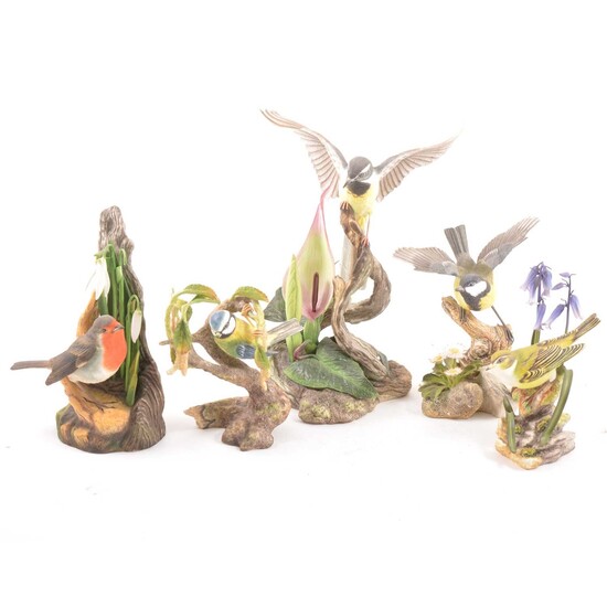 A collection of Boehm porcelain bird models