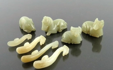 A collection of Chinese carved jade pend