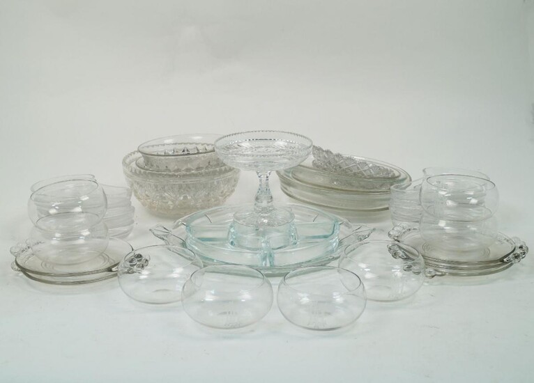 A collection of mid-20th century and later glass dishes,to include,...