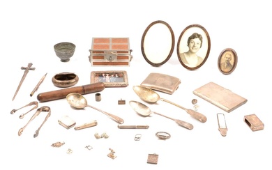 A collection of silver, plate, collectables, jewellery.