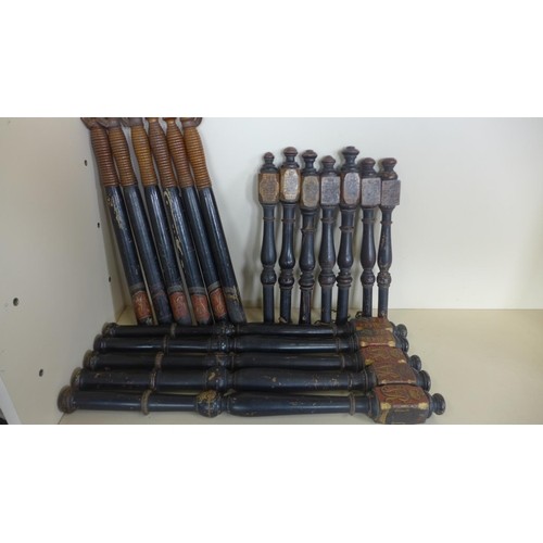 A good collection of Victorian prison batons, tipstaffs and ...