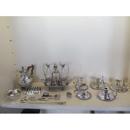 A good collection of silver plate including a good quality c...