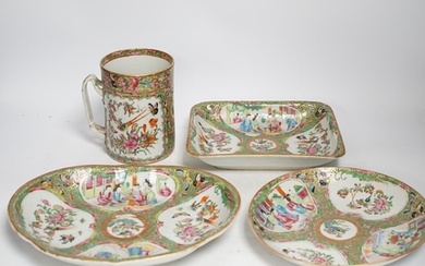 A group of Chinese famille rose dessert plates and dishes, a...