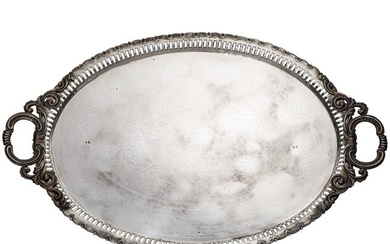 A large Ottoman silver tray, early 19th century