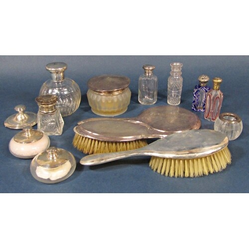 A large mixed collection of mainly silver dressing items to ...