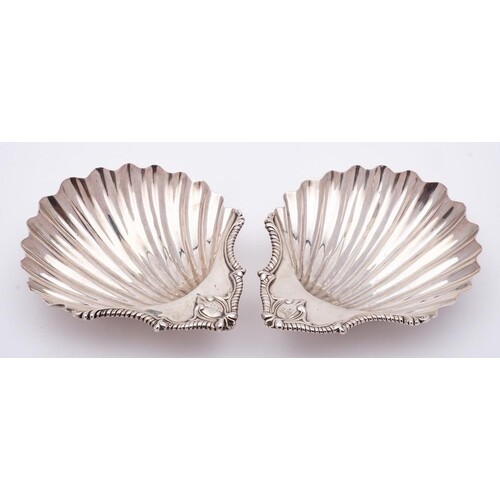 A pair of George II silver butter dishes, maker Henry Bailey...