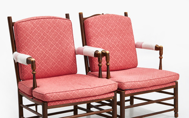 A pair of gripsholm armchairs, 19th century. Location: Carl Gustaf De la Gardie - Sörby Säteri, Linköping.