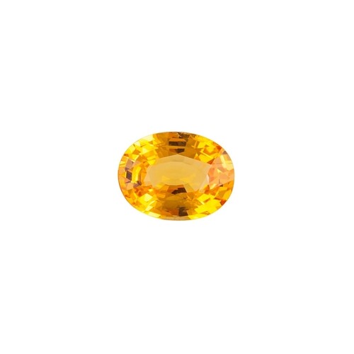 AN UNMOUNTED OVAL ORANGE SAPPHIRE, together with certificate...