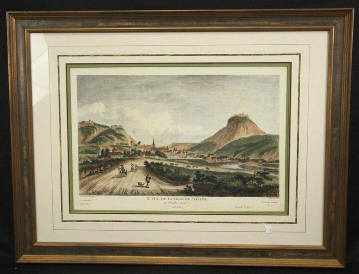 ANTIQUE HAND COLORED FRENCH ENGRAVING
